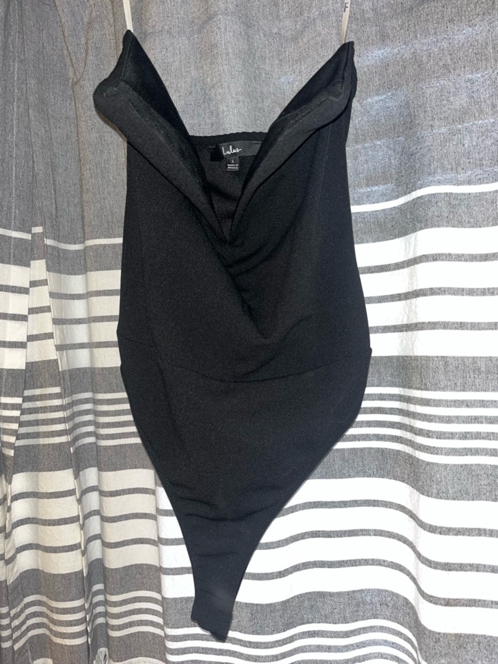 Lulu's Black Draped Cowl Kids One-Piece Bodysuit